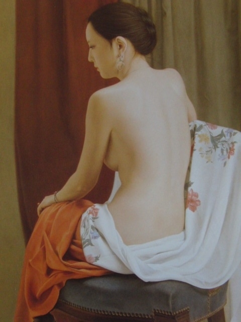 sosuke morimoto Seated girl with back exposed