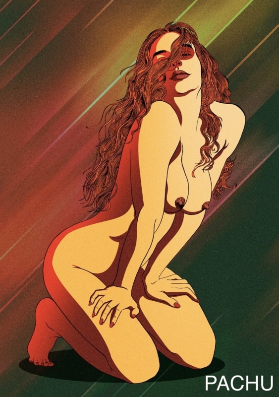 squatting nude by Pachu M Torres