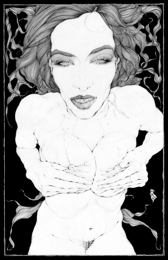 squeezing breasts erotic art