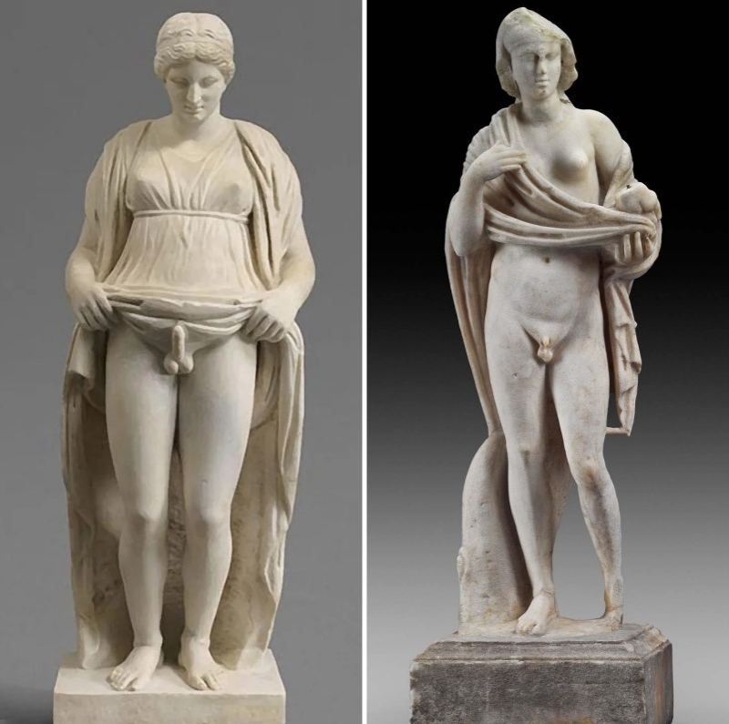 statues of Marble Hermaphrodites, Louvre Museum statues of Marble Hermaphrodites, Louvre Museum