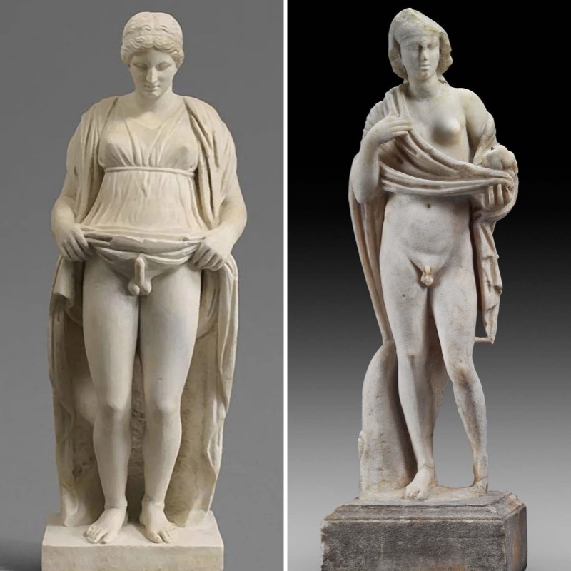 statues of Marble Hermaphrodites, Louvre Museum statues of Marble Hermaphrodites, Louvre Museum