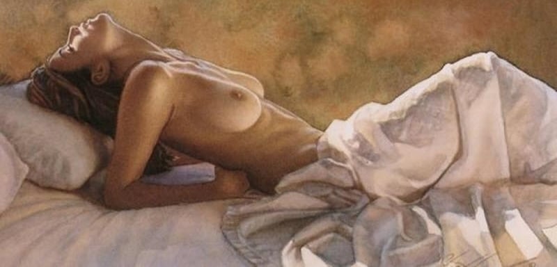 Steve Hanks erotic watercolor