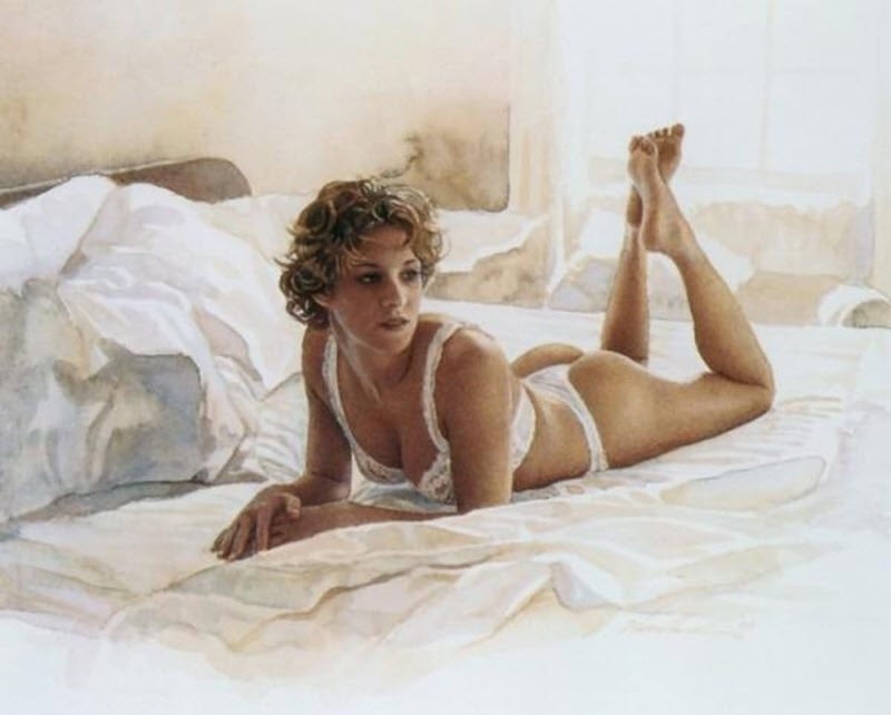 Steve Hanks girl on bed