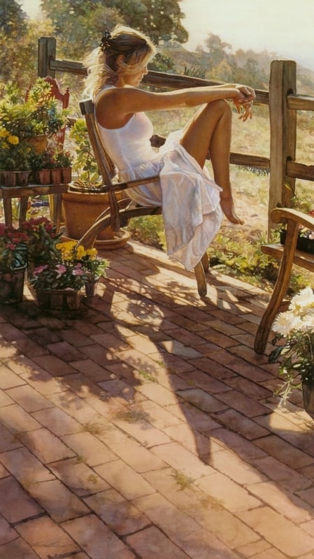 Steve Hanks girl on terrace