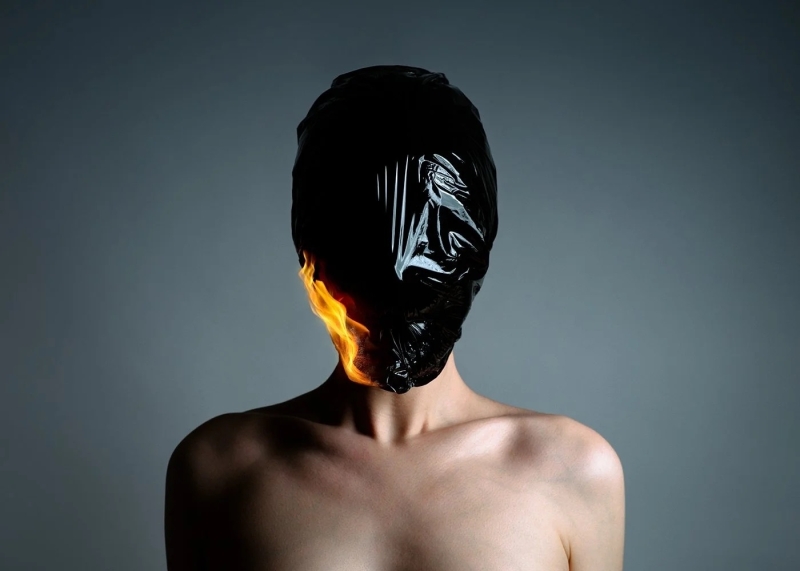 Suffocating Truth, 2020 (Self-Portrait) by Flora Borsi