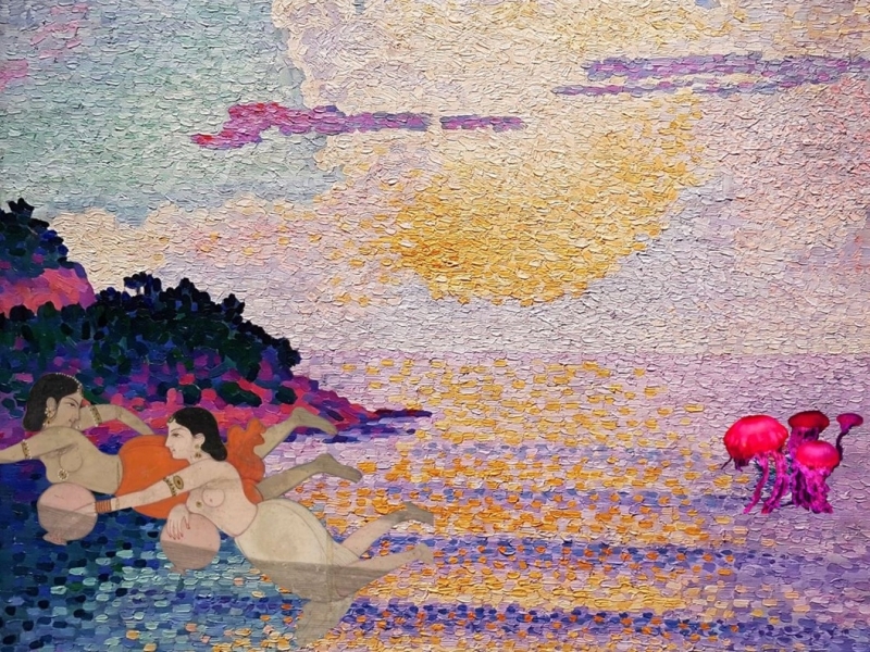 Swimming Away from the Sunset and the Jellyfish