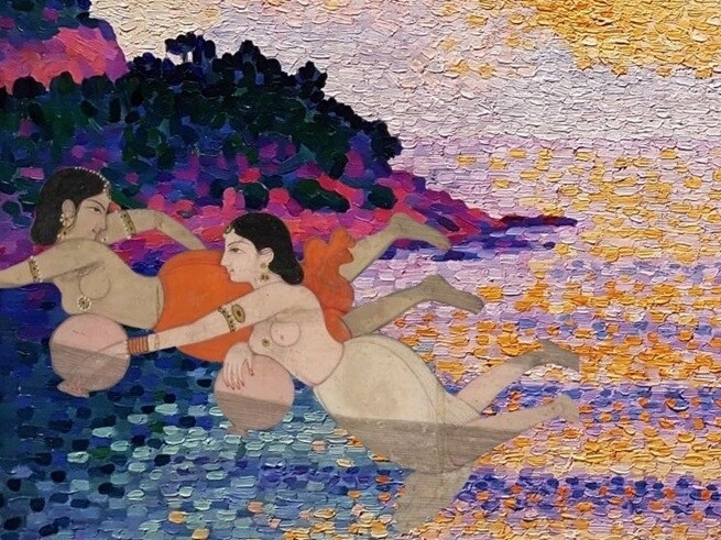 Swimming Away from the Sunset and the Jellyfish (detail)