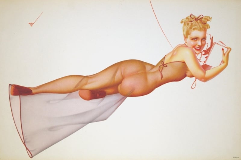 Telephone Girl Book, 1940s vintage pin-up girl poster designed by George Petty IV for Esquire Magazine
