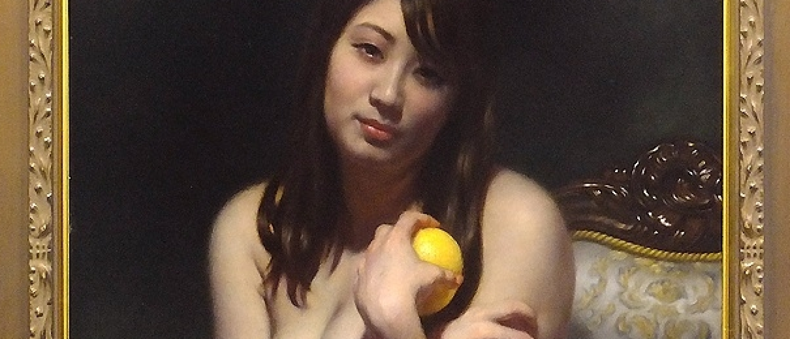 tetsuya mishima semi nude holding a lemon