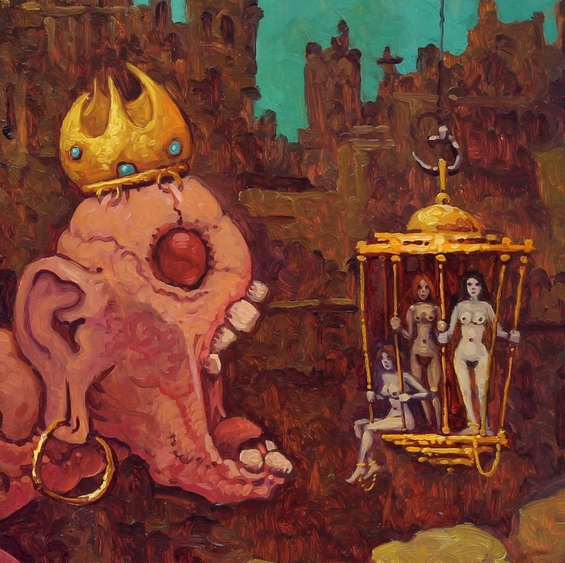 The Chariot - (2023) original oil painting by Michael Hutter detail