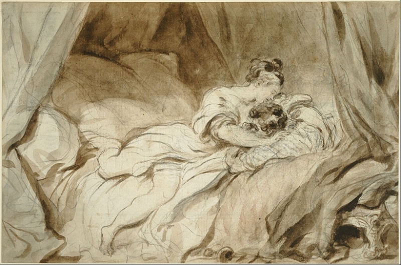 the confession of love Jean-Honoré Fragonard Desired Moment study