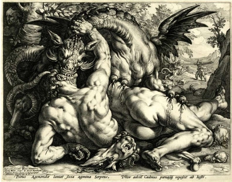 the dragon who devours the companions of Cadmus
