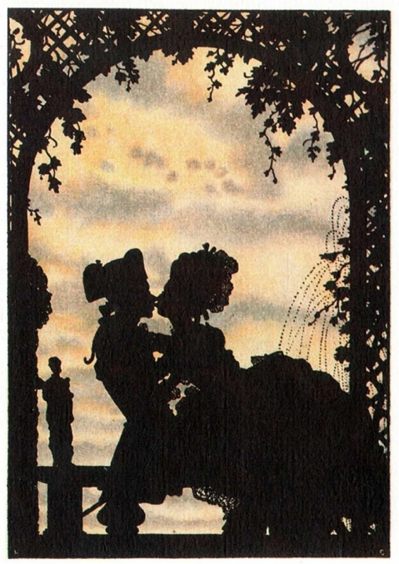 The Kiss (1918) from the series Le Livre de la Marquise (Book of the Marquis) by Konstantin Somov