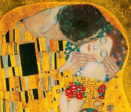 the kiss Gustav Klimt detail