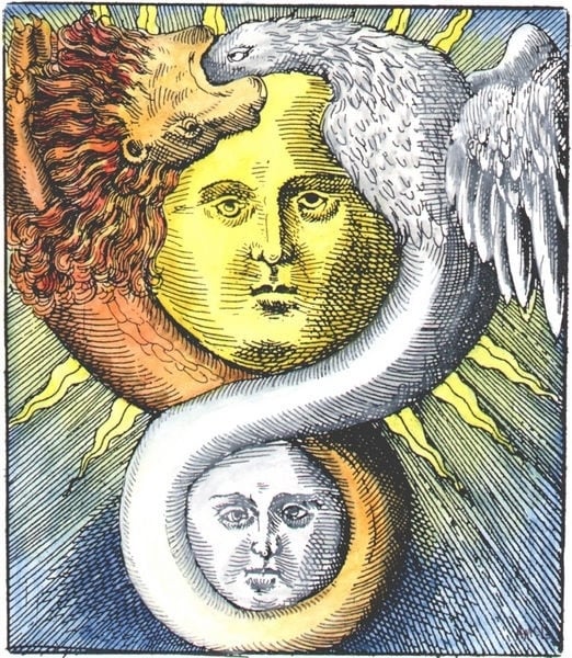 The lion and the eagle composing the symbol of eternity, Basil Valentine ‘Azoth’ Series