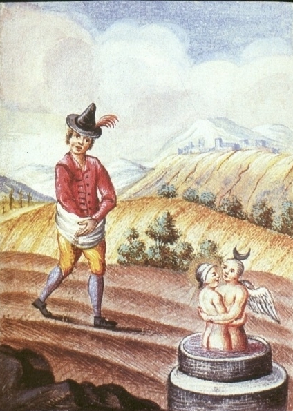 The operator depicted as a sower observes the conjunction of metals, Bonacina Beineke’s manuscript