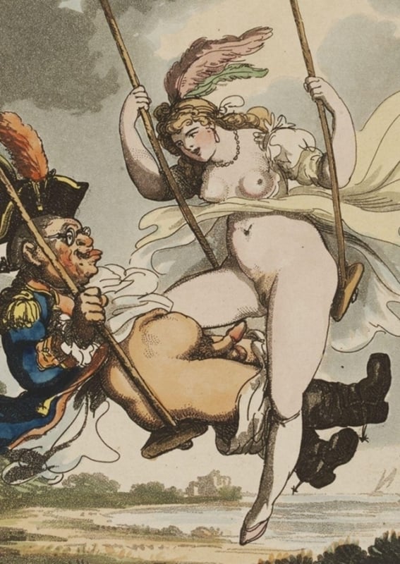 The Swing by Thomas Rowlandson, late 18th or early 19th century (detail). The Swing by Thomas Rowlandson, late 18th or early 19th century (detail).