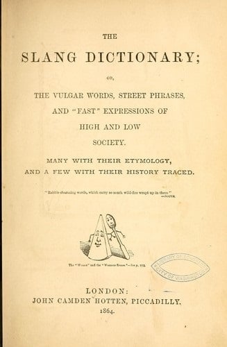 The title page of the dictionary compiled by Hotten
