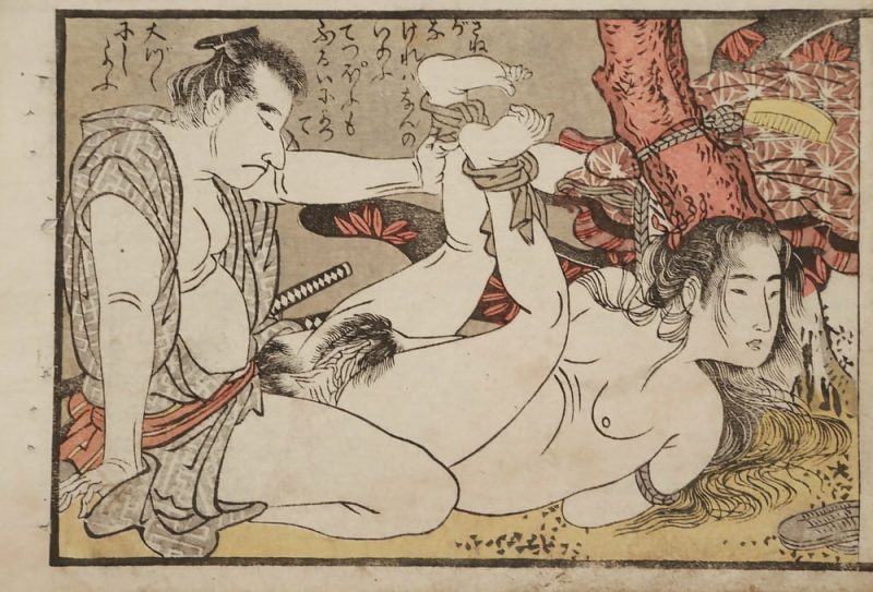 tied female in forest Shuncho shunga