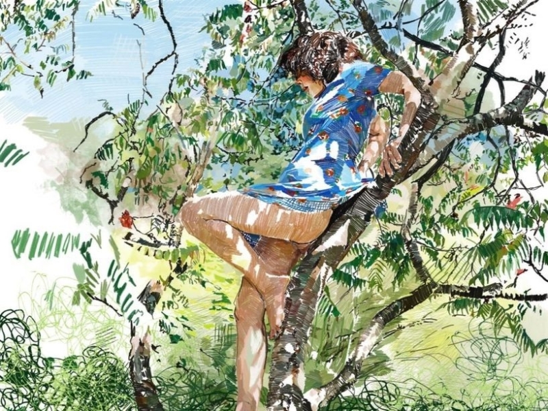 Tito Merello , girl in tree Tito Merello , girl in tree