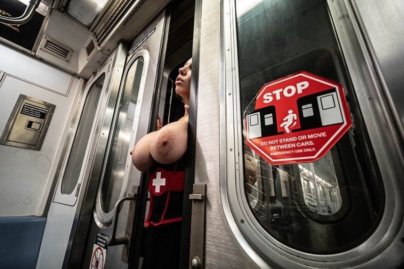 Tits out on the NYC subway @caitlinzmodel by Ken Lichtenwalter Tits out on the NYC subway @caitlinzmodel by Ken Lichtenwalter