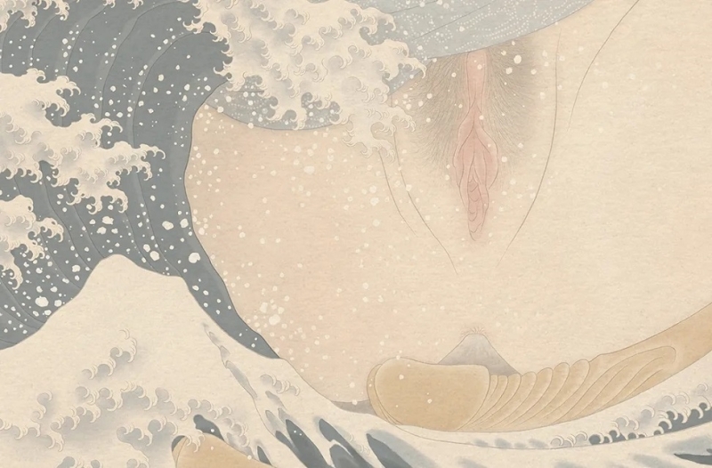 'Tokaido Yoshida (Yoshida along the Tokaido) ' detail senju shunga