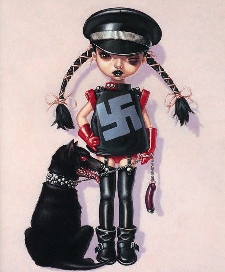 Trevor Brown girl with a dog swastika