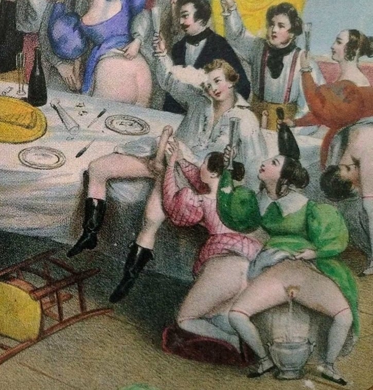 Untitled, colored lithograph (1840) by an anonymous artist (Detail)