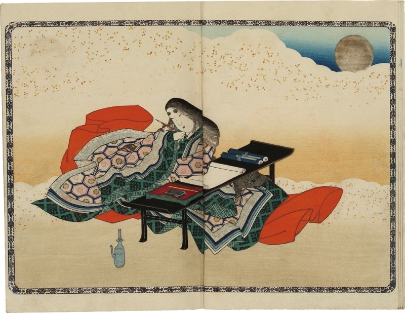 utagawa-kunisada Genji series woman at table