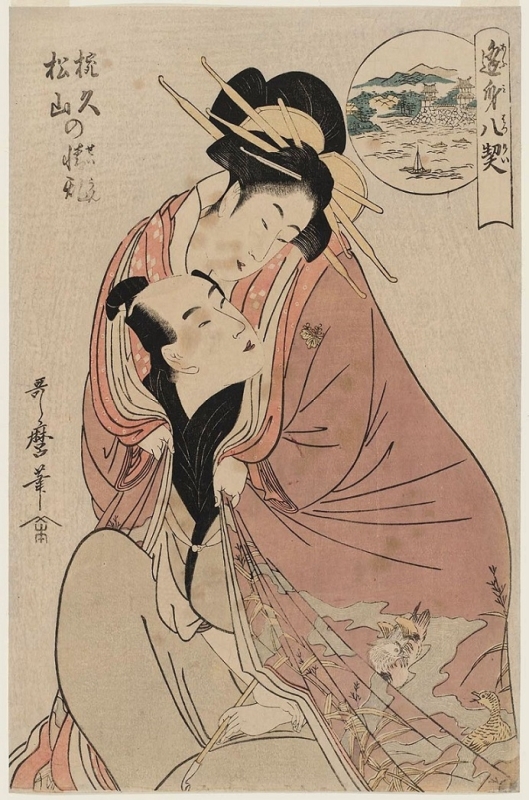 Utamaro, Eight Pledges at Lovers' Meetings (Ômi hakkei)