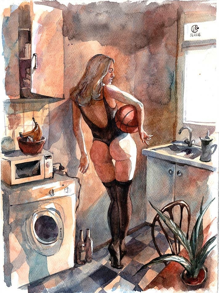 valeria ko girl in kitchen