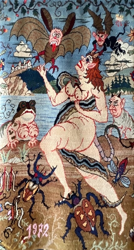 Vamp Woman, tapestry by Marian Henel