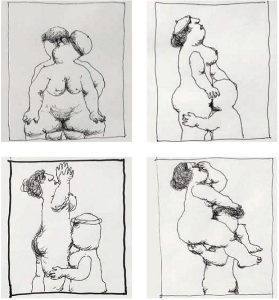 Vasko Lipovac four erotic drawings