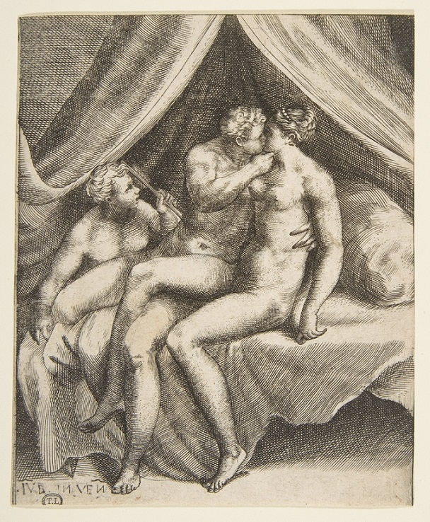 Venus and Mars embracing