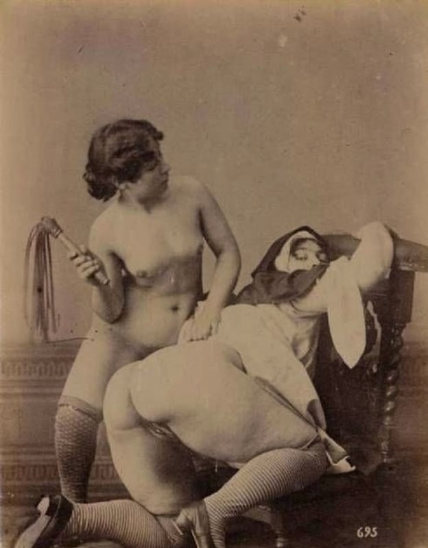 vintage photography Submissive nun (c.1890)
