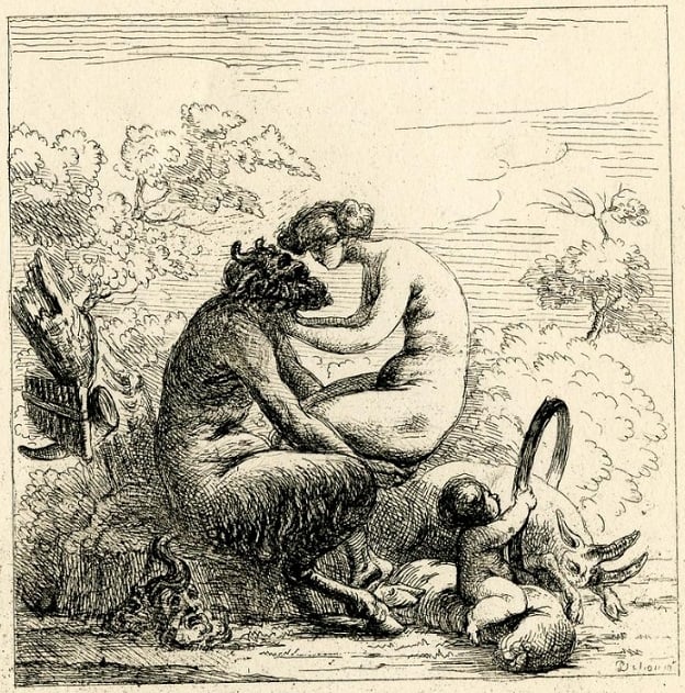 vivant denon Satyr and a nymph with a cupid and a goat