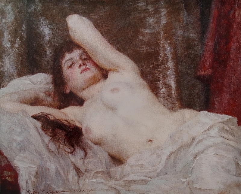 Vlaho Bukovac,  Half Nude Young Girl, 1916