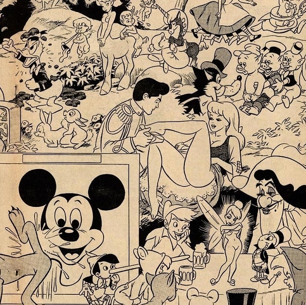 wallace wood erotic Disney parody