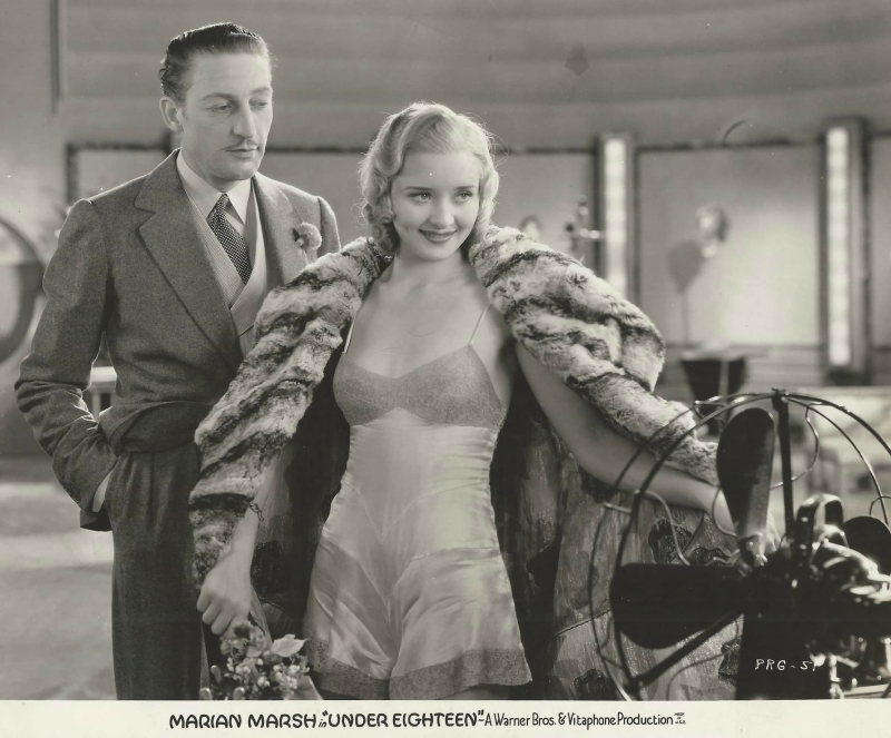 Warren William, nicknamed 'The King of Pre-Code' and  Marian Marsh, a pre-Code sensation, in the 1931 film Under Eighteen