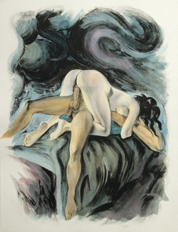 watercolor depicting erotic scene