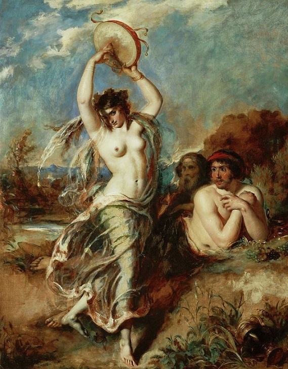 william etty Bacchante with tambourine