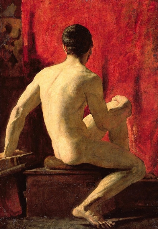 william etty Seated male nude