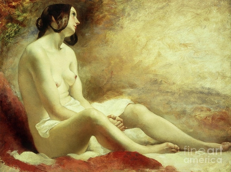 william etty Study of a draped nude