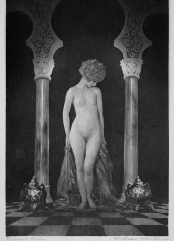 william mortensen nude between pillars