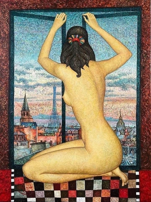 Window to Paris. Sunset, 2024 by Volodia Popov-Massiaguine Window to Paris. Sunset, 2024 by Volodia Popov-Massiaguine