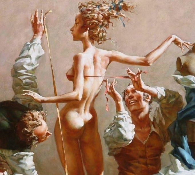 Woman at the Tailor's by Alexey Ravsky (detail)
