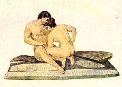 Woman preparing to perform fellatio