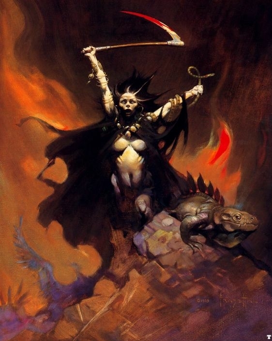 Woman With Scythe Frazetta