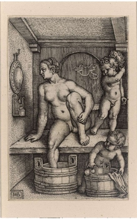 women and child in the bathhouse Sebald Beham