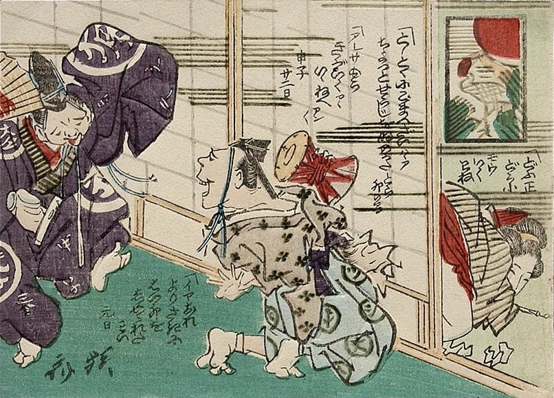 First Month Of The Humorous Series Hana Goyomi by Kawanabe Kyosai